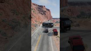 Vehicle Launches Over a Bus 334 — #beamngdrive #crashdrive #realisticcrash  #beamngexperiments