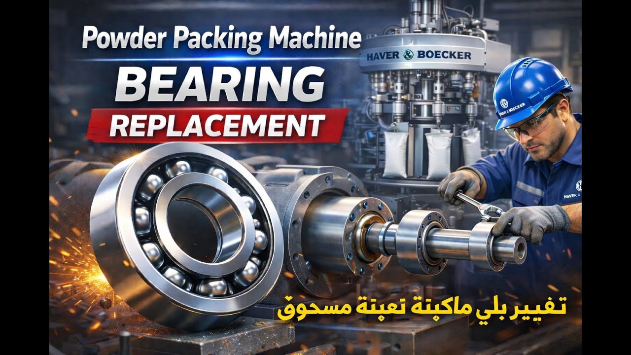 Haver & Boecker Powder Packing Machine | Turbine Bearing Replacement تغيير بلي تربينة ماكينة  تعبئة