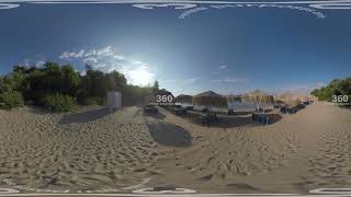 360 VR Sunbathing area at the golden sand beach, Greece screenshot 3