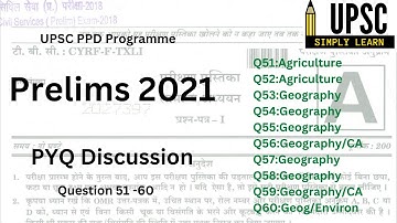 Prelims 2021 PYQ discussion| Question 51-60| #upscprelims #upsc2023 #pyqdiscussion #pyq #upsc #ias