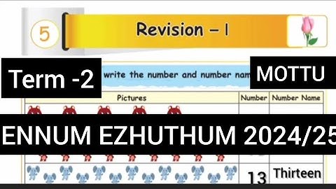 MOTTU TERM-2 MATHEMATICS UNIT -5. REVISION I WORK BOOK ANSWERS 2024/25 ENNUM EZHUTHUM