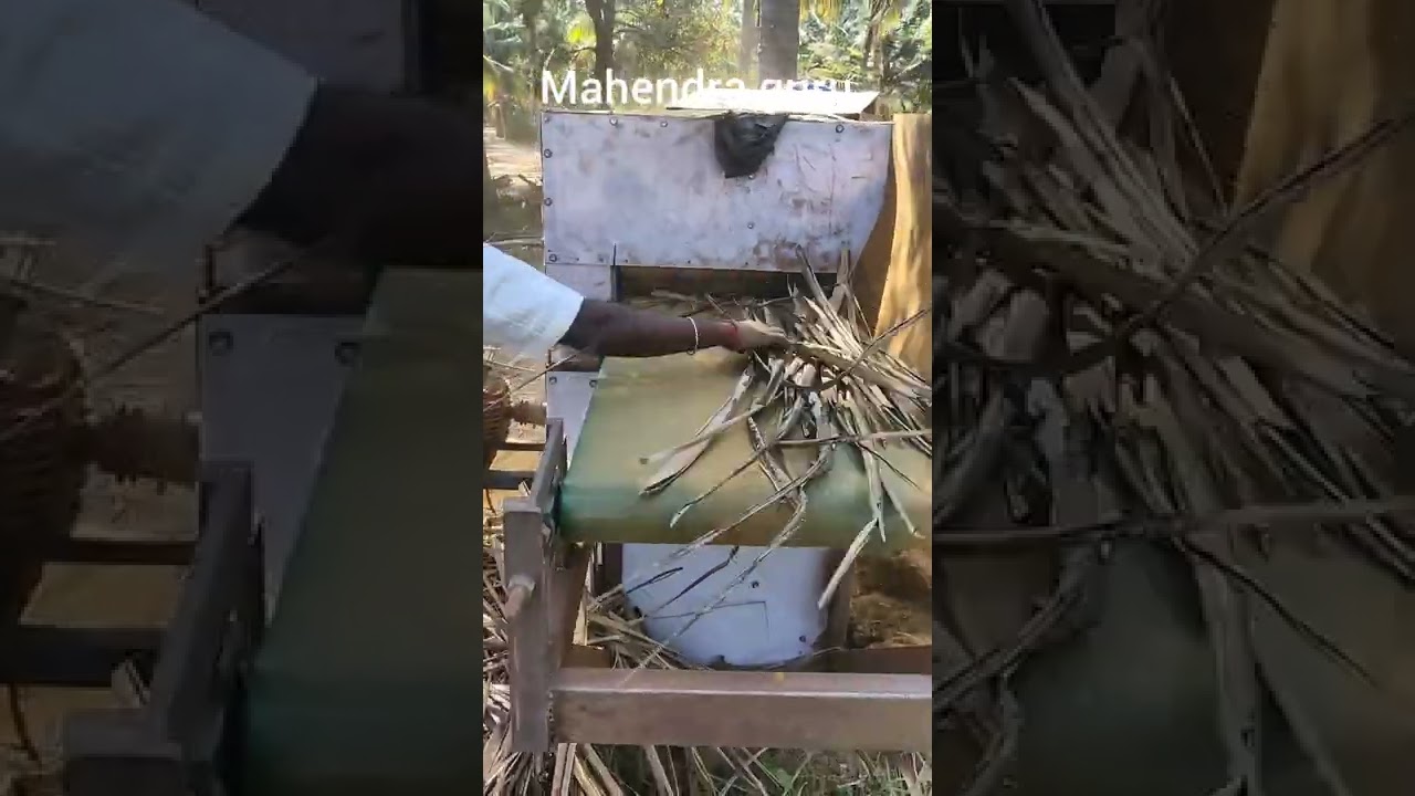 coconut broom stick making and polishing machine YouTube