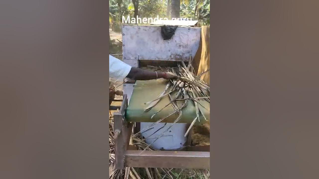 coconut broom stick making and polishing machine YouTube