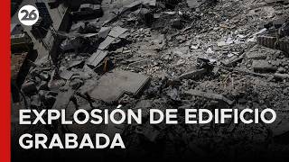 🚨 PÁNICO EN EL LÍBANO | Testigos grabaron el momento exacto de la explosión de un edificio