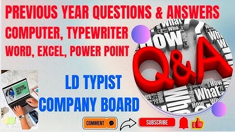 LD TYPIST COMPANY BOARD - PREVIOUS QUESTIONS & ANSWERS #ldtypist #pyq #computer #typewriter #msword 