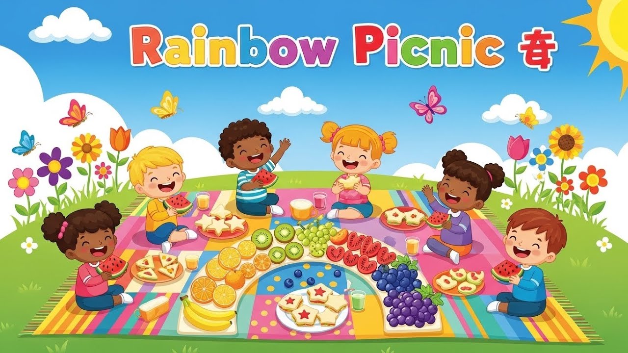 Rainbow Picnic 🌈🎶 | Fun Learning Song for Kids | Happy Tale & Tune
