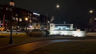 Driving through the Mount Prospect Metra Station
