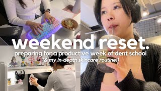 weekend reset routine: meal prepping, cleaning, catching up on uni & my skincare routine!