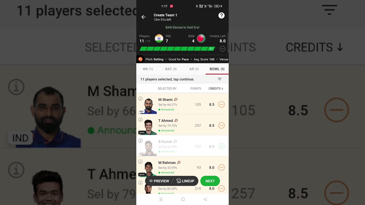 india vs Bangladesh T20 live cricket grand leage team copy paste now india