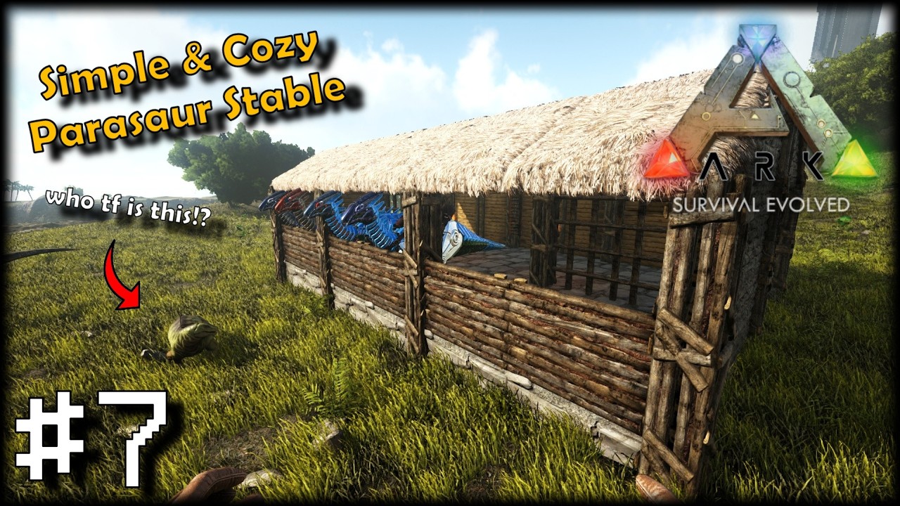 Building a Simple & Primitive Parasaur Stable - Ark Survival Evolved | Episode 7 [TBTE]