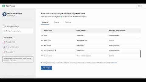 Adding participants directly to a school