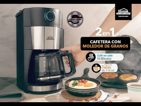 Cafetera con Moledor de Café 12 Tazas - Home Elements - YouTube