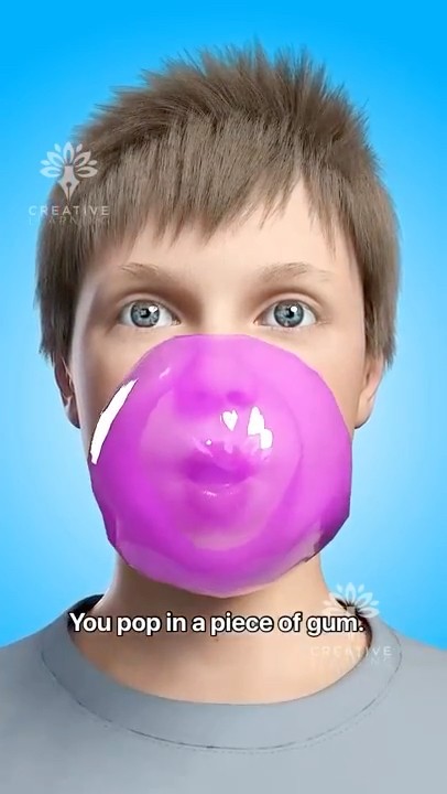 This Happens to Your Body Every Time You Chew Gum 😱 #short #microplastics - Creativelearning3d