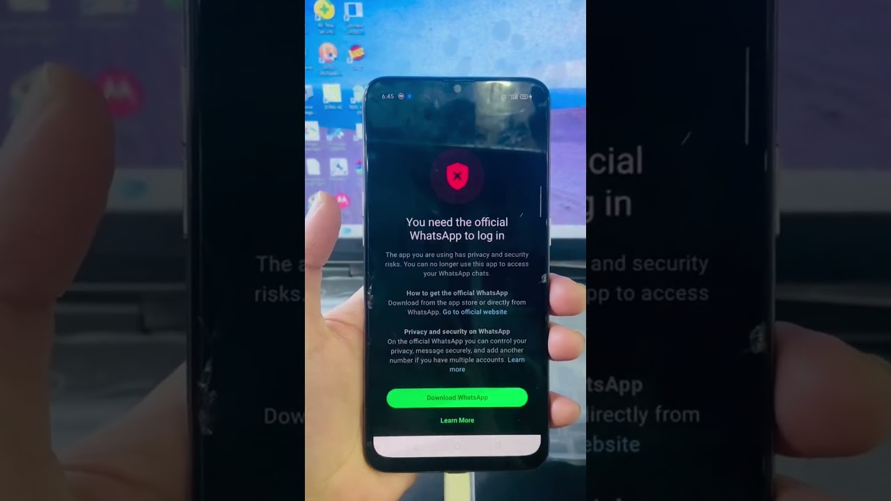 You need to official whatsapp to login problems fix !