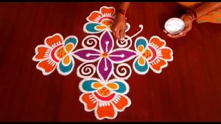Simple and beautiful flower design daily rangoli 🪷easy rangoli 🪷@Sunrisecreation1113