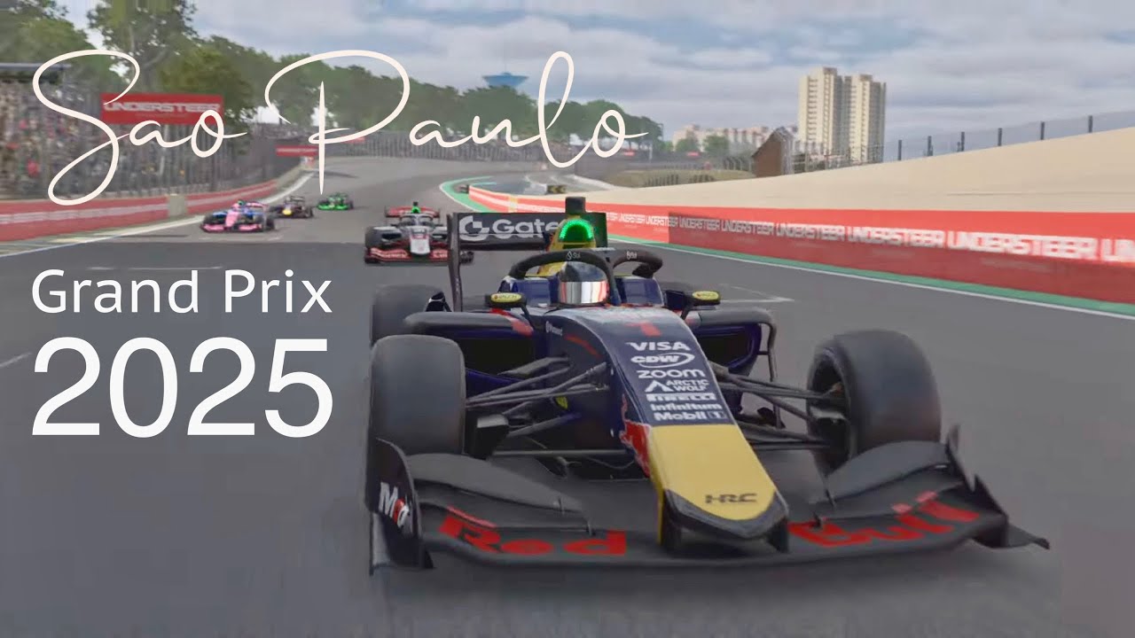 POV Max Verstappen Formula 2025 Sao Paulo Grand Prix on Interlagos Circuit Brazil Gran Turismo 7