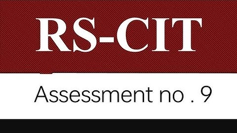 RSCIT IMPORTANT QUESTIONS ASSESSMENT CHAPTER NO. 9 FULL EXPLANATION IN THIS LACTURE VIDEO