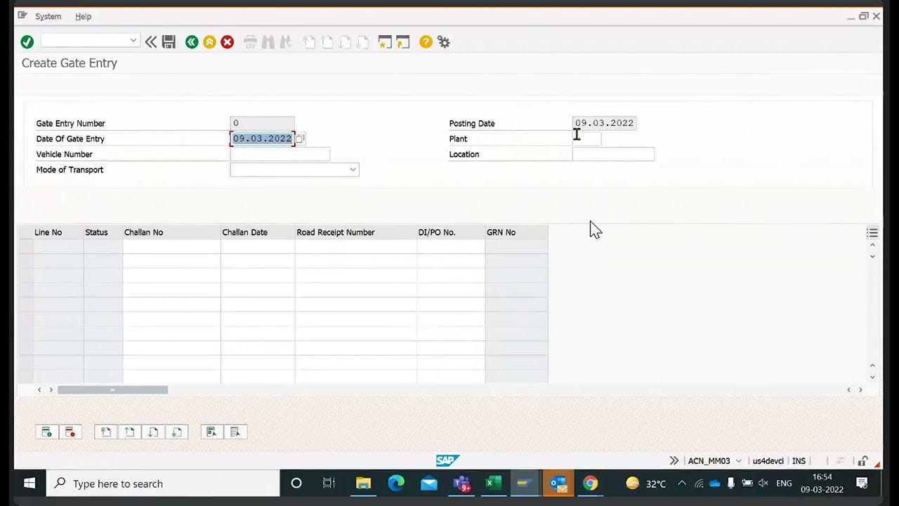 Erp sap gate entry processing uppcl youtube