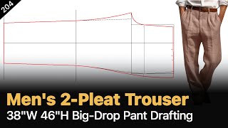 How to Draft a Wide-Leg 2-Pleat Trouser Pattern | Perfect for Big-Drop Fit!
