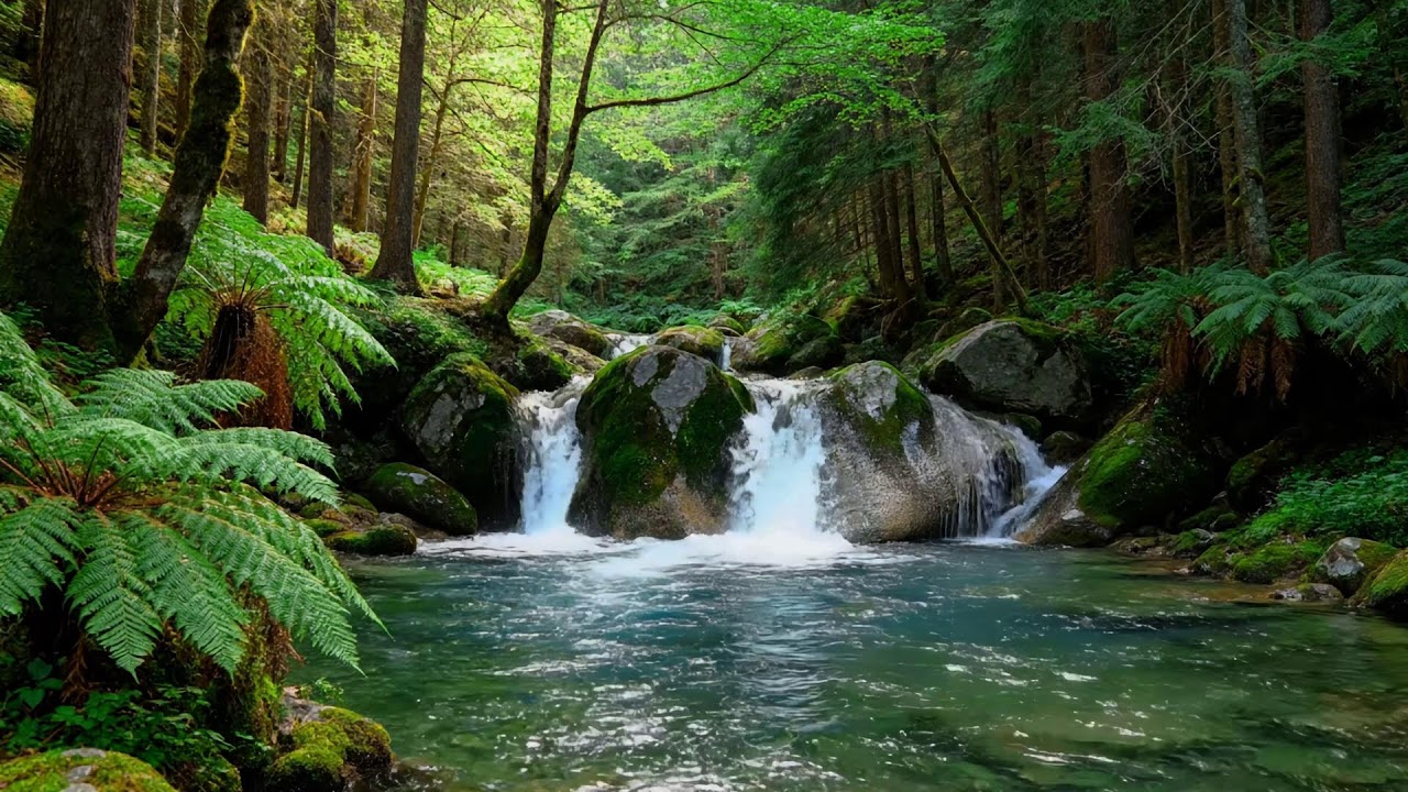 Alpine River Stream: Cold Water Sounds - All Night [4K]