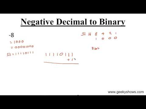 Negative Decimal to Binary Conversion (Hindi)