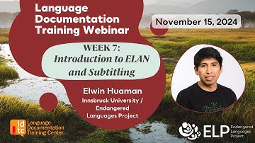 Week 7: ELAN (Transcribing and Annotating Recordings) & Subtitling