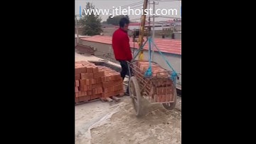 Operate Lifting building material mini crane factory #materiallift #building #monkeyhoist #minicrane