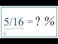 5 16 As A Percent 5 16 As A Percent