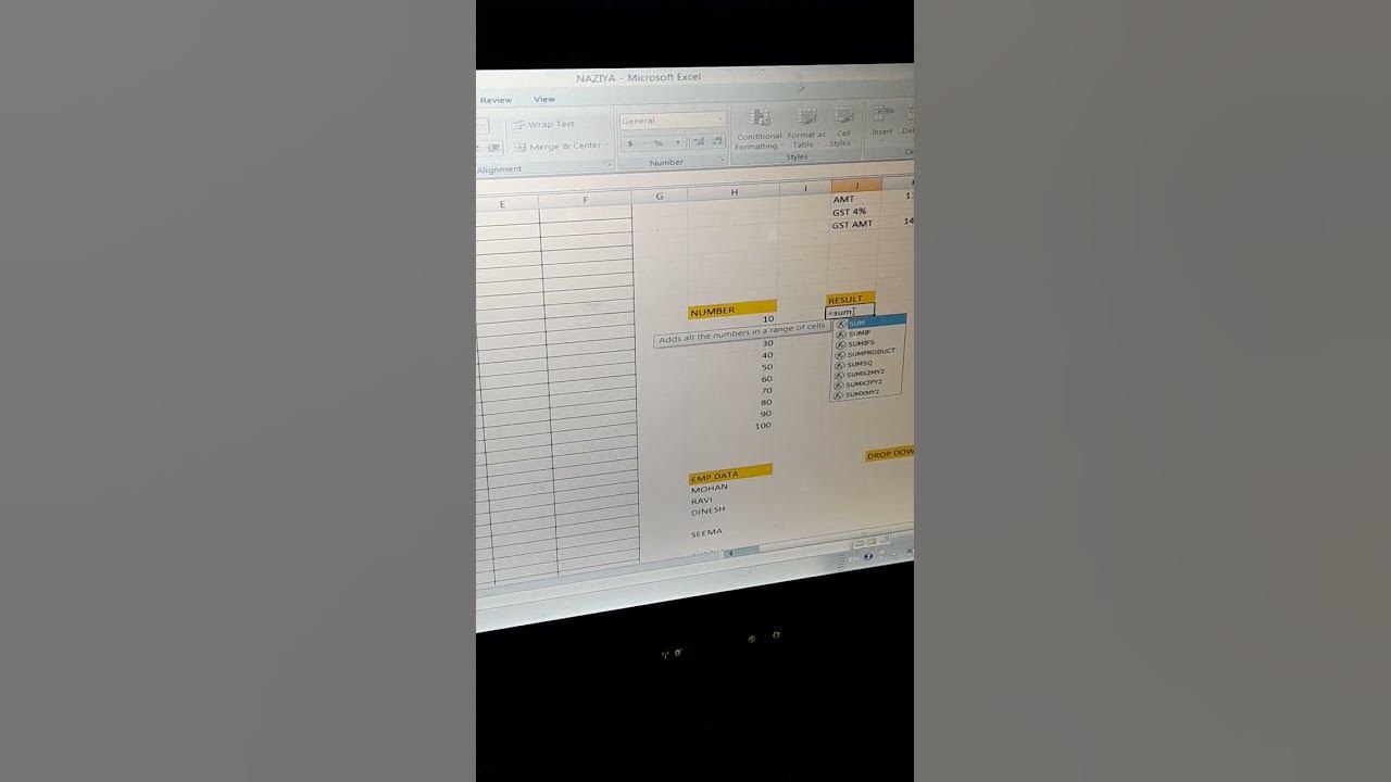 Sumsq function excel youtube