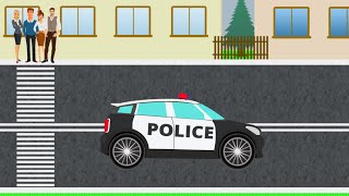Мультик про Полицейские Машинки с Мигалками и сиреной для Детей.