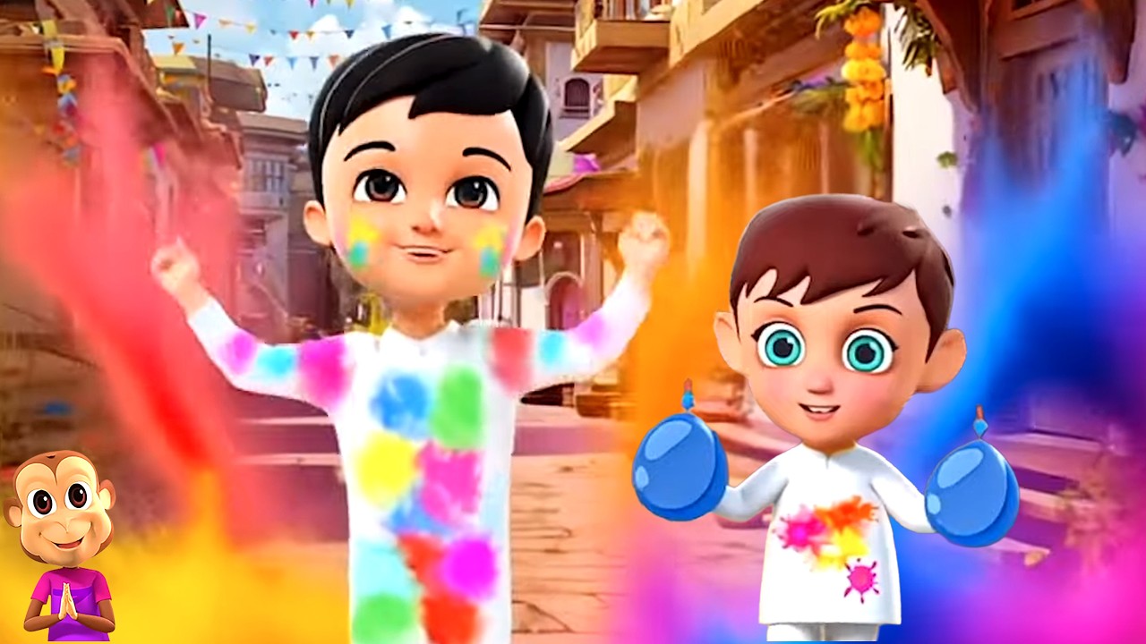 Holi Aa Gayi Holi Song, होली आ गई होली गीत, Kukdoo Koo Song + Funny Cartoon Baby Songs