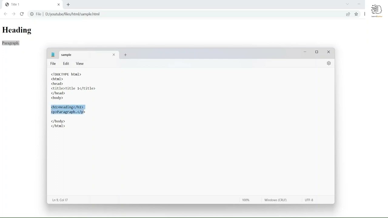 html basic tags. Simple html page with div | span