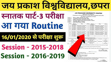 Jai Prakash University ba/bsc/bcom part-3 Routine 2019 || jpu part-3 Date sheet 2019 Download
