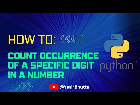 #9 Learn How to Count Occurrence of a Specific Digit in a Number | Python Exercises for Beginners