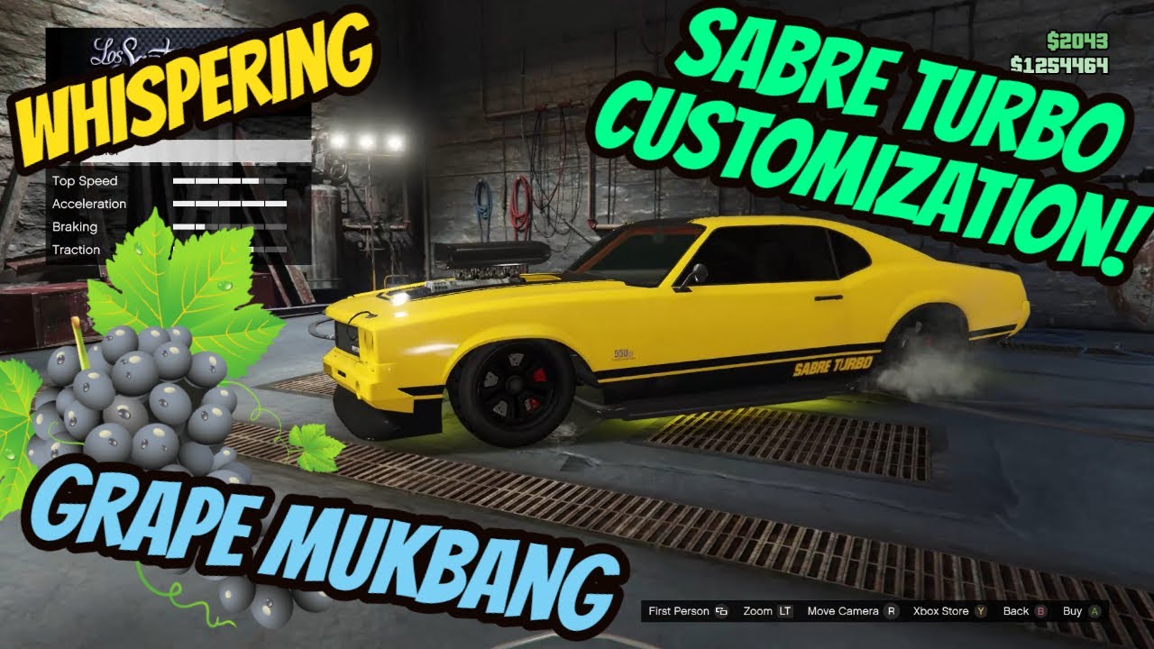 ASMR Gaming: GTA V Online | Sabre Turbo Classic Customization! - Grape Eating Mukbang & Whispering