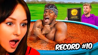 Freya Reacts to SIDEMEN BREAK THE WEIRDEST WORLD RECORDS