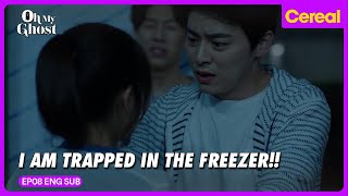 [#OhMyGhost]★Boom★Crash★Jo Jung Suk rescuing Park Bo Young trapped in the freezer!!