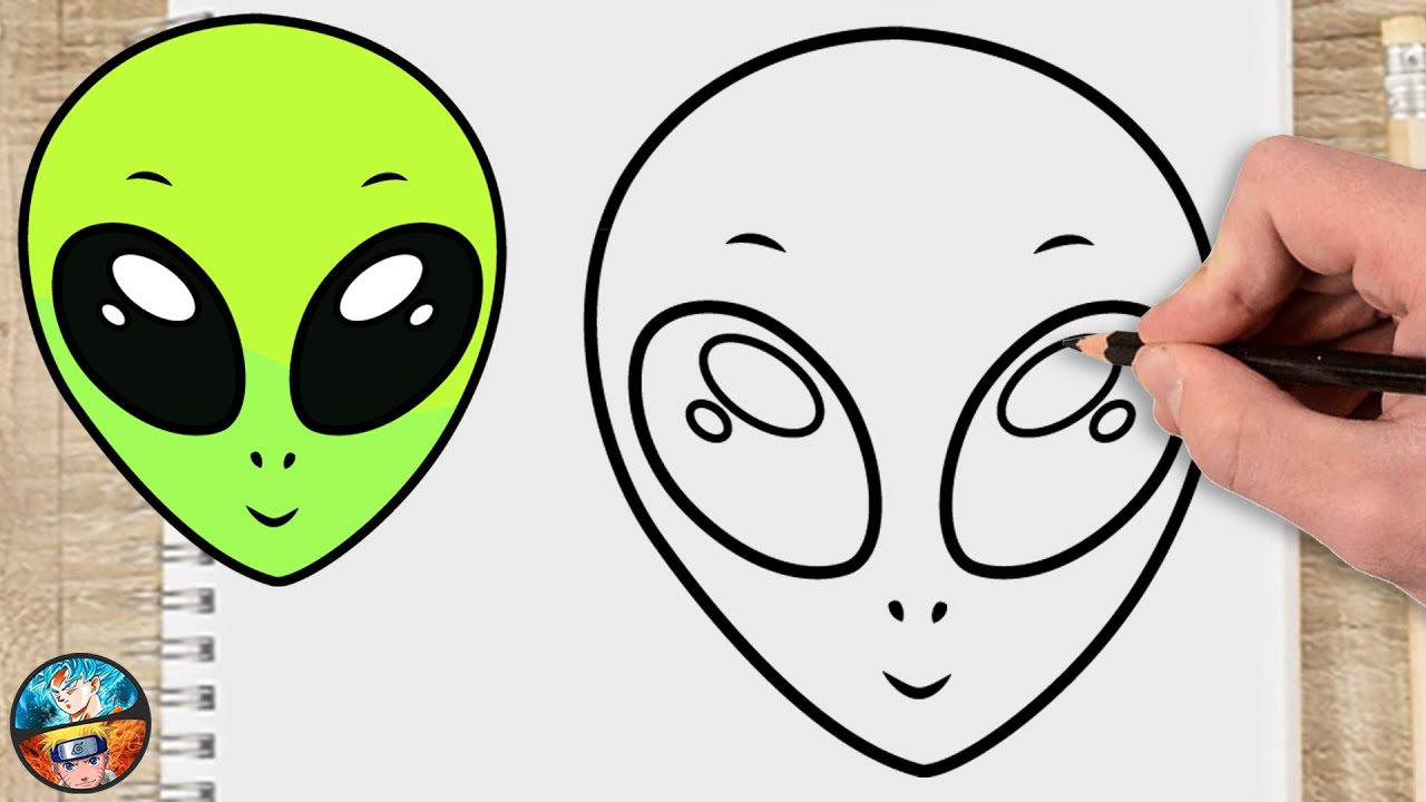 HOW TO DRAW AN ALIEN EASY - DRAWING ALIEN STEP BY STEP 