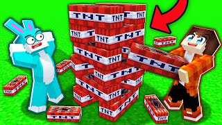 TNT JENGA CHALLENGE Max and Bax in Minecraft