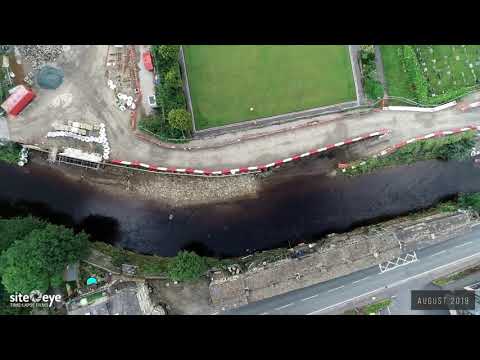 Drone footage of Mytholmroyd Flood Alleviation Scheme - YouTube