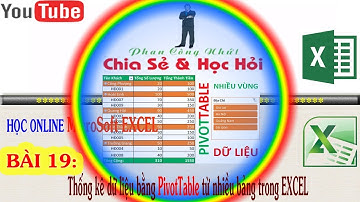Học Excel Online | Thống kê bằng PivotTable từ nhiều bảng trong EXCEL