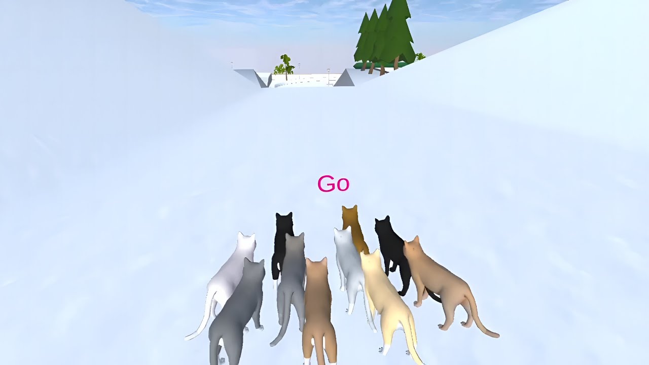 How to play cats race on the snow Sakura school