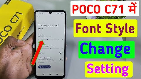 Poco c71 me font style kaise change kare/how to change font style in poco c71 me //