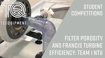 Investigating Porosity of a Filter & Efficiency of a Francis Turbine by Students