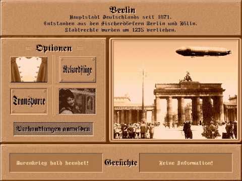 PC DOS Zeppelin: Giants of the Sky Deutsche Version. Intro und Gameplay