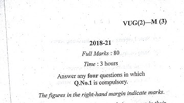 Sem 2 Mathematics Paper 3 Questions Paper VBU B.Sc.  Session 2018-21