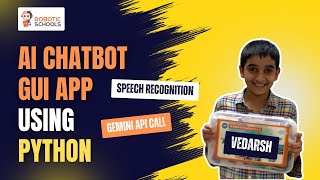 Vedarsh Builds AI Chatbot in Python (with GUI) | Learn AI Coding at RoboticsSchools