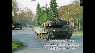 Landmarsch, Vorbereitung zur Brigadegefechtsübung "Lippische Rose" 1997, Panzerbataillon 33.