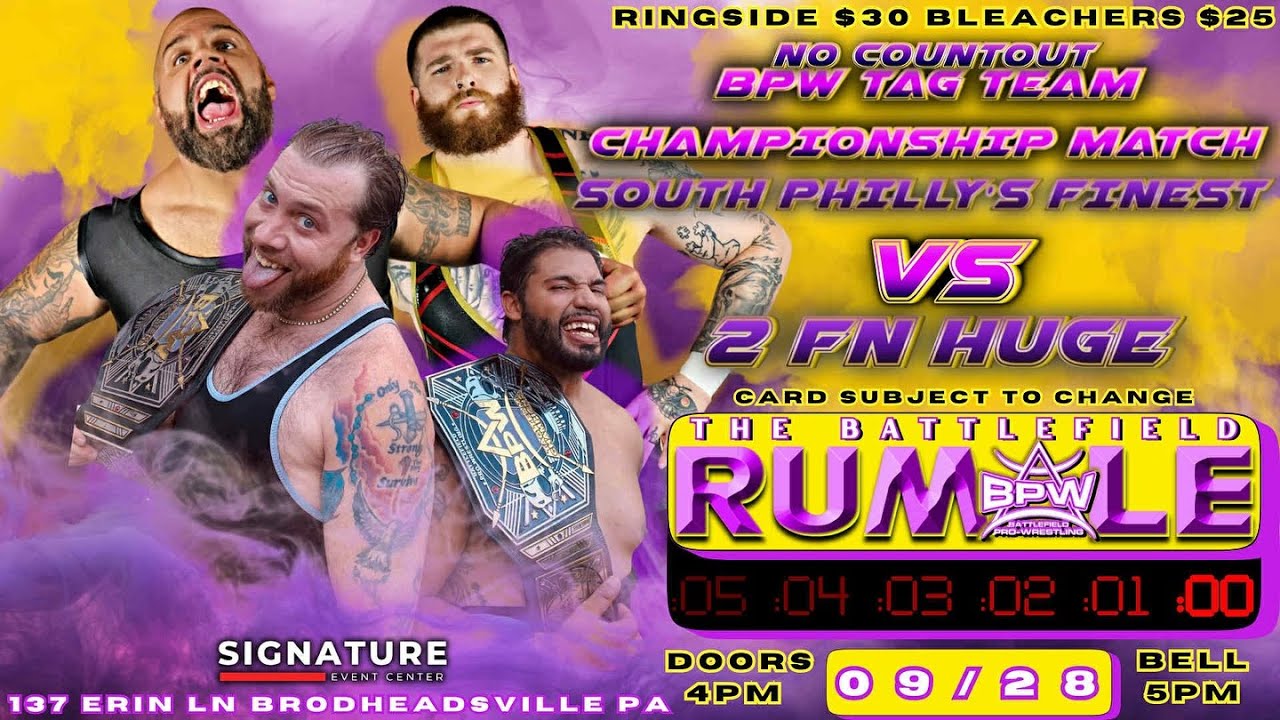 [ПОЛНЫЙ МАТЧ] Командные титулы: South Philly's Finest (c) против 2 F'n Huge | BPW Battlefield Rum...