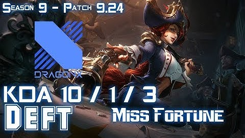 DRX Deft MISS FORTUNE vs LUCIAN ADC - Patch 9.24 KR Ranked